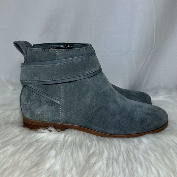 Sole Society Beach Grey Suede Ankle Booties Sz 6.5 - Picture 4 of 6